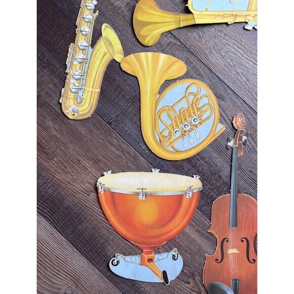 Vintage Musical Instruments Die-cut Cutouts Band Music Cardstock Classroom - Picture 5 of 10